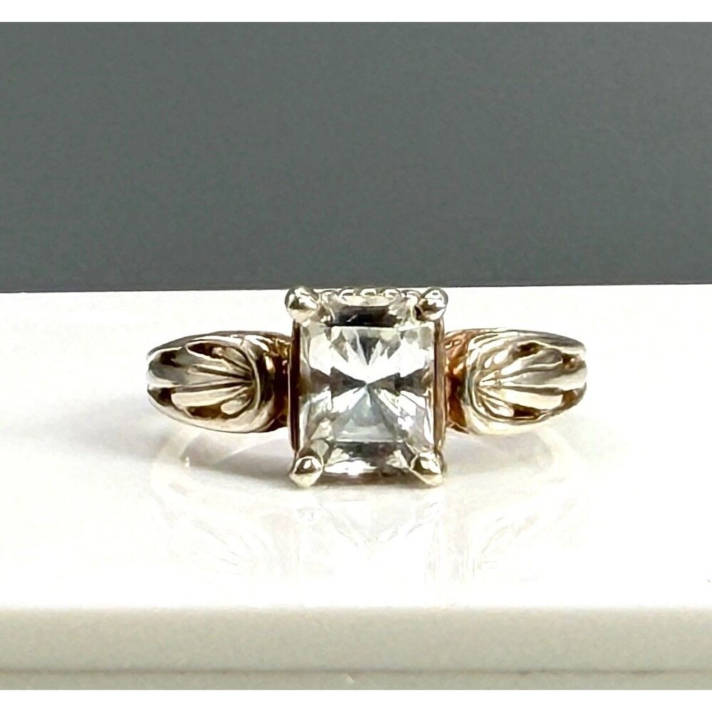 Vintage Kabana Sterling Silver 925 White Topaz Ring Size 8